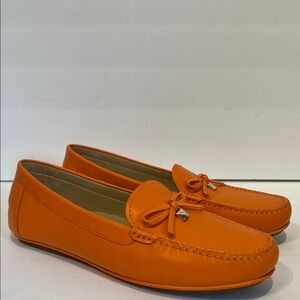 Michael Michael Kors Orange Leather Loafers Flats Shoes Size 9.5